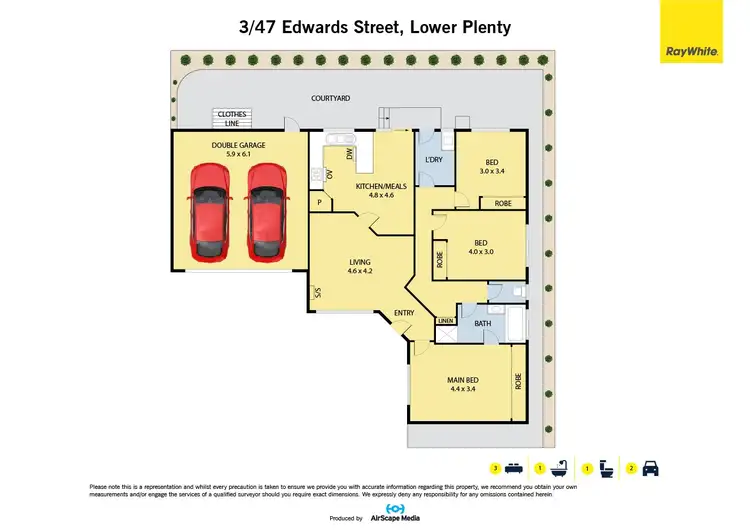 Floorplan of Homely townhouse listing, 3/47 Edwards Street, Lower Plenty VIC 3093