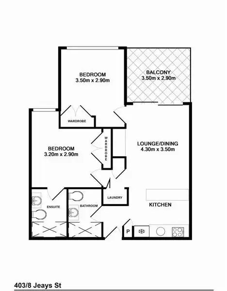 Floorplan of Homely apartment listing, 403/8 Jeays Street, Bowen Hills QLD 4006