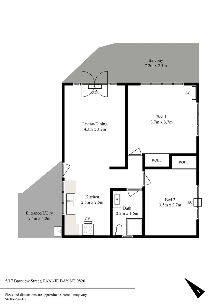 Floorplan of Homely apartment listing, 5/17 Bayview Street, Fannie Bay NT 820