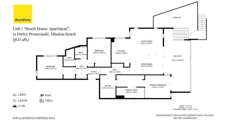 Floorplan of Homely apartment listing, 7/51A Porter Promenade, Mission Beach QLD 4852