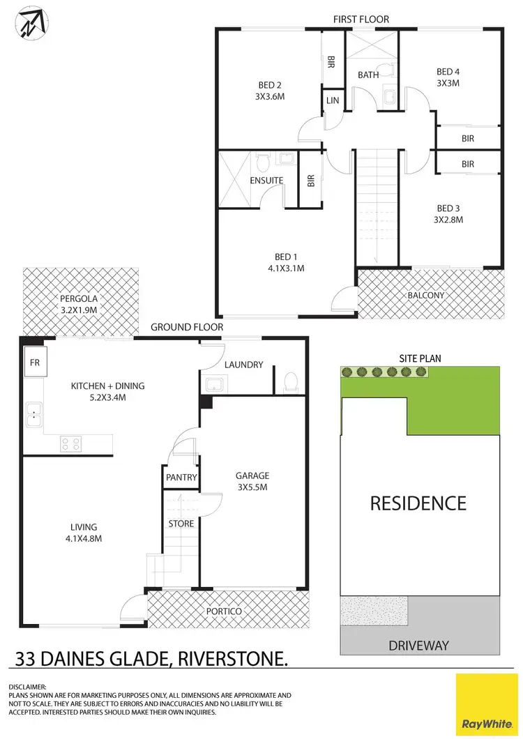 Floorplan of Homely townhouse listing, 33 Daines Glade, Riverstone NSW 2765