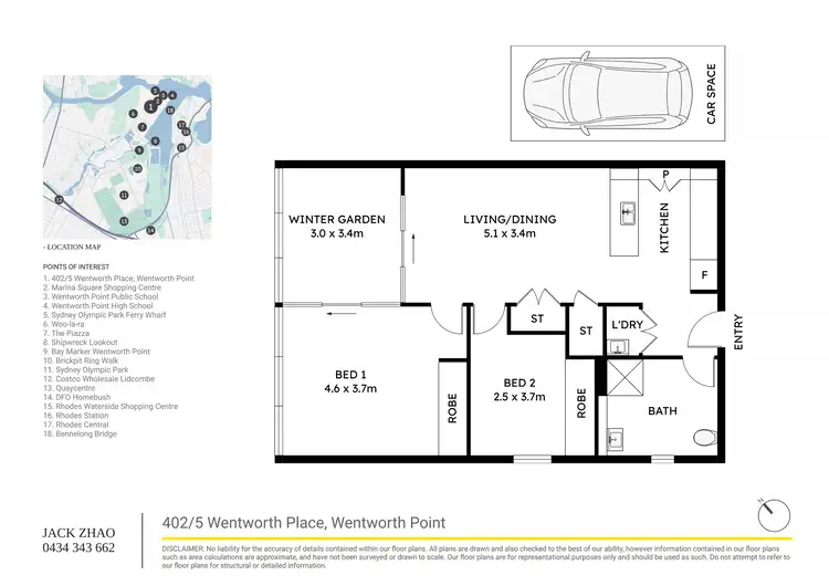 Floorplan of Homely apartment listing, 402/5 Wentworth Place, Wentworth Point NSW 2127
