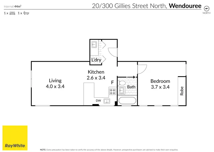 Floorplan of Homely unit listing, 20A/300 Gillies Street North, Wendouree VIC 3355