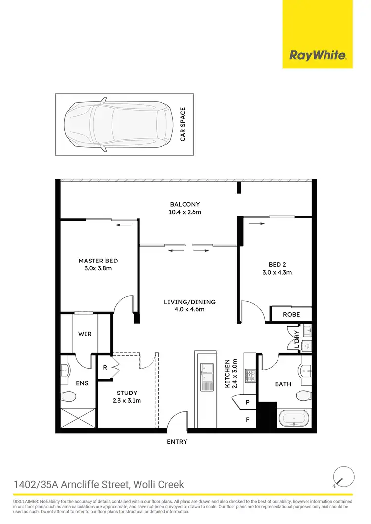 Floorplan of Homely apartment listing, 1402/35A Arncliffe Street, Wolli Creek NSW 2205