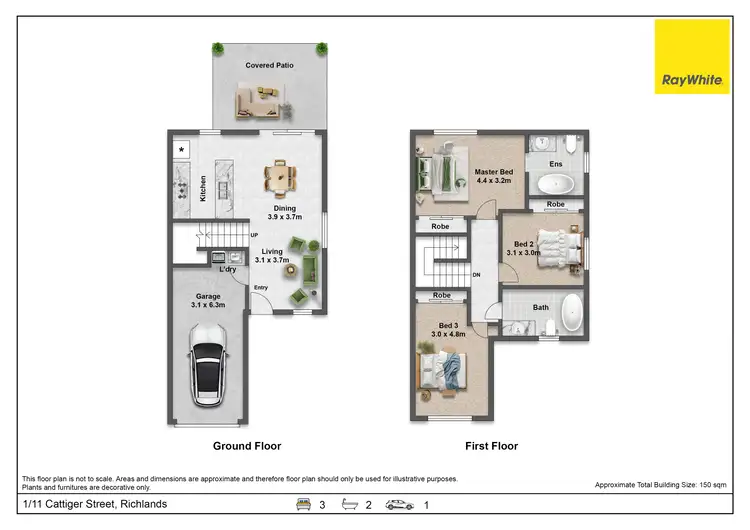 Floorplan of Homely townhouse listing, 1/11 Cattiger Street, Richlands QLD 4077