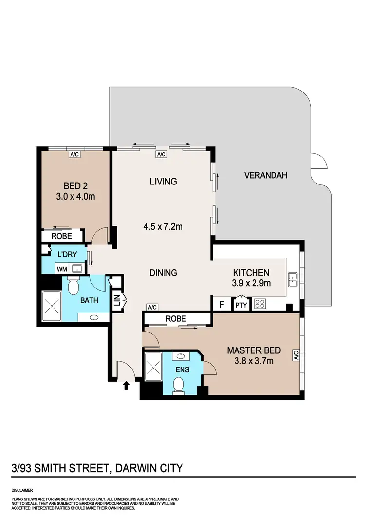 Floorplan of Homely apartment listing, 3/93 Smith Street, Darwin City NT 800