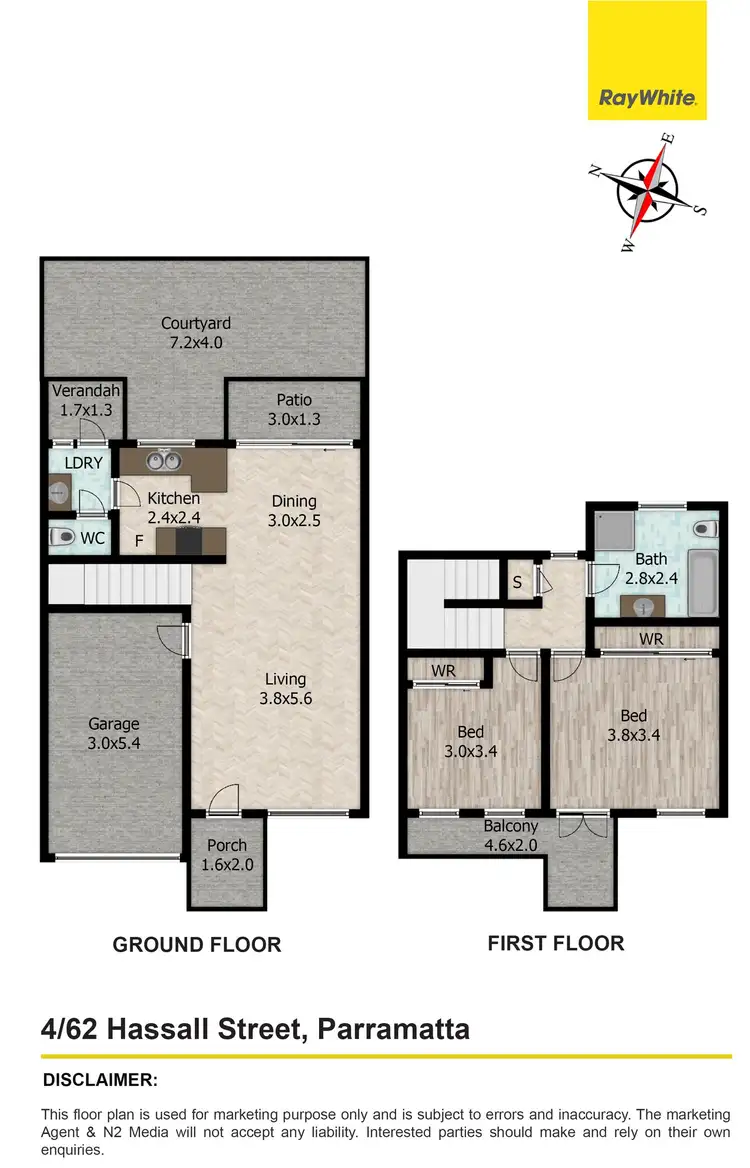 Floorplan of Homely townhouse listing, 4/62 Hassall Street, Parramatta NSW 2150