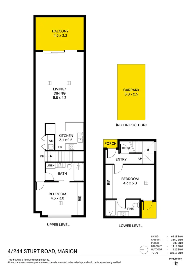 Floorplan of Homely townhouse listing, 4/244 Sturt Road, Marion SA 5043