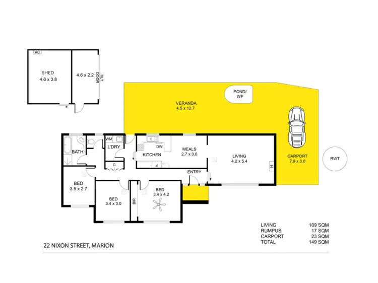 Floorplan of Homely house listing, 22 Nixon Street, Marion SA 5043