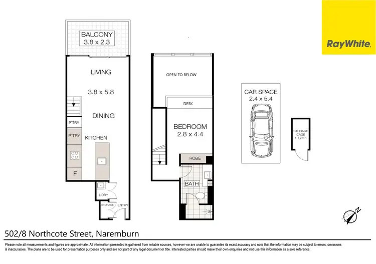 Floorplan of Homely unit listing, 502/8 Northcote Street, Naremburn NSW 2065