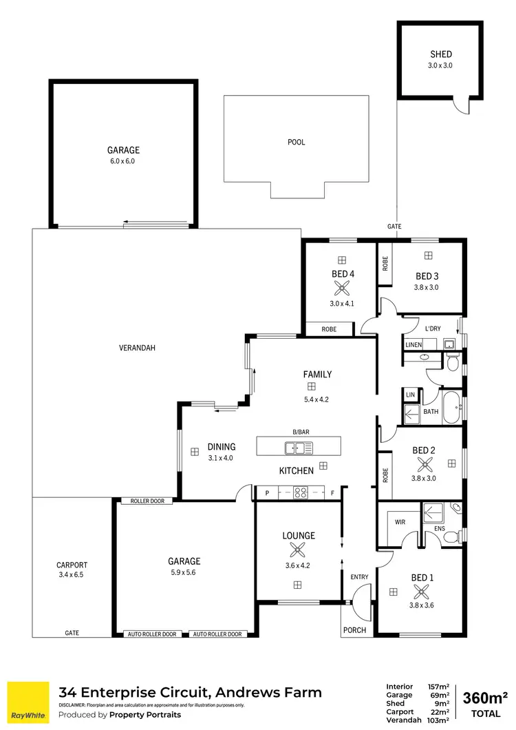Floorplan of Homely house listing, 34 Enterprise Circuit, Andrews Farm SA 5114
