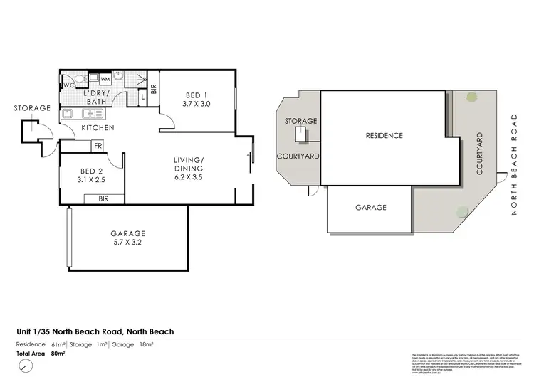Floorplan of Homely apartment listing, 1/35 North Beach Road, North Beach WA 6020