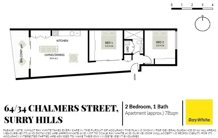 Floorplan of Homely apartment listing, 64/34 Chalmers Street, Surry Hills NSW 2010