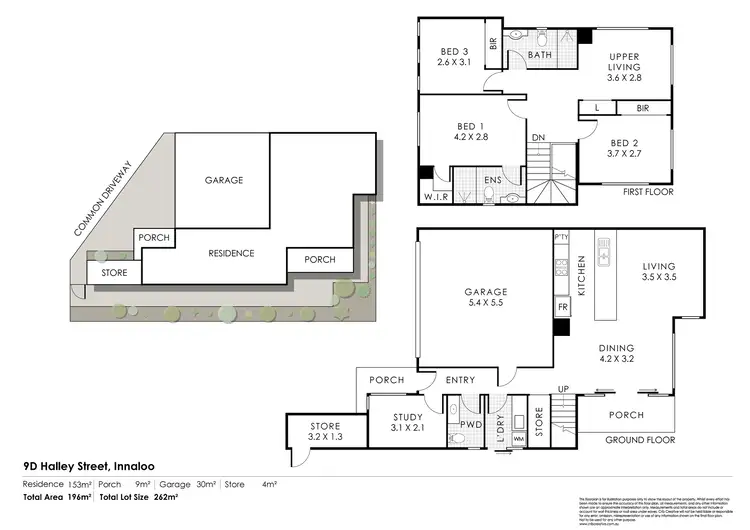 Floorplan of Homely townhouse listing, 9D Halley Street, Innaloo WA 6018