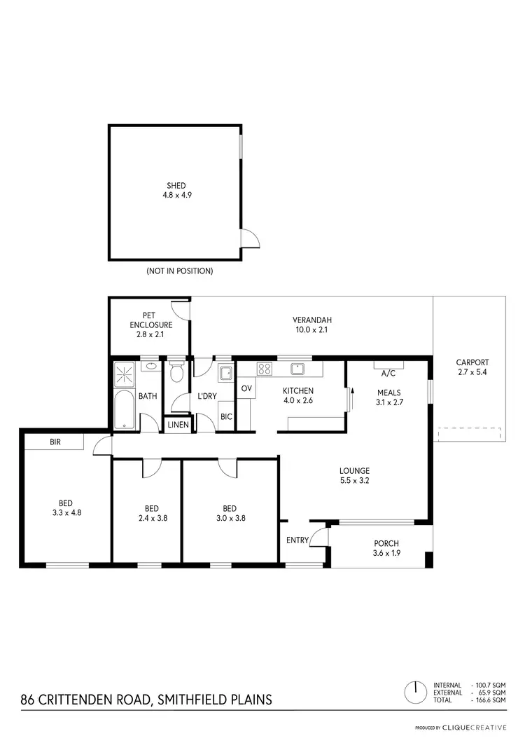 Floorplan of Homely house listing, 86 Crittenden Road, Smithfield Plains SA 5114