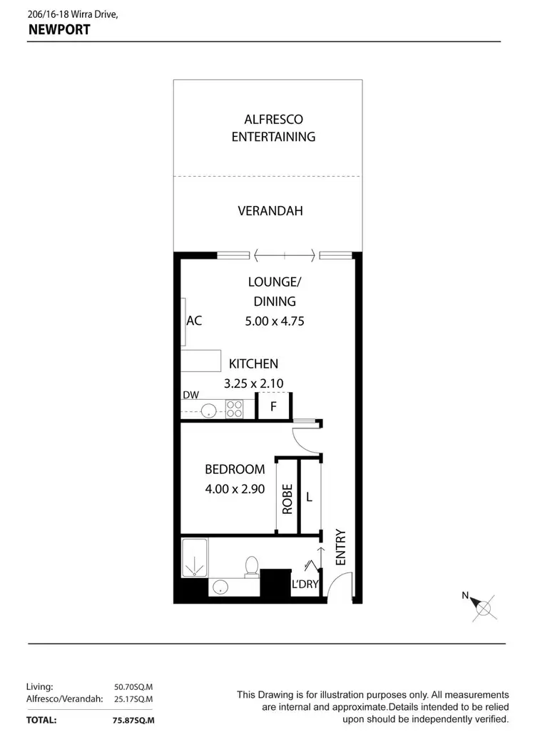 Floorplan of Homely apartment listing, 206/16-18 Wirra Drive, New Port SA 5015