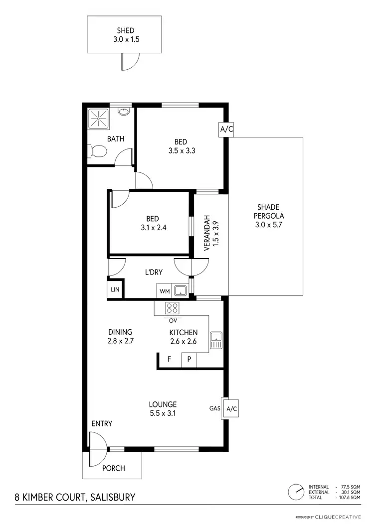 Floorplan of Homely house listing, 8 Kimber Court, Salisbury SA 5108