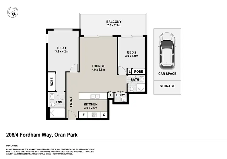 Floorplan of Homely apartment listing, 2.06/4 Fordham Way, Oran Park NSW 2570