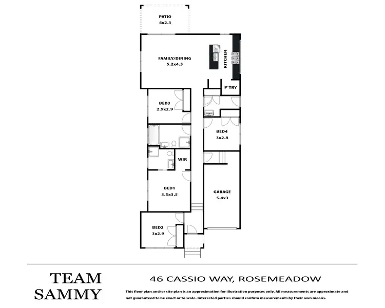 Floorplan of Homely house listing, 46 Cassio Way, Rosemeadow NSW 2560