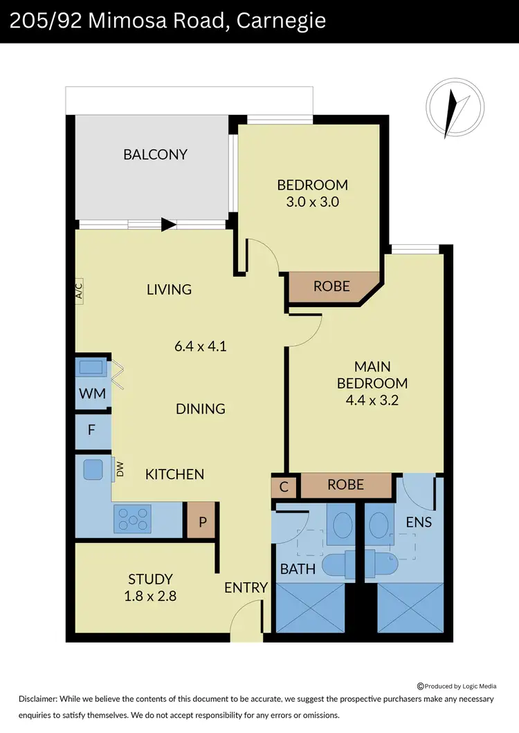 Floorplan of Homely apartment listing, 205/92 Mimosa Road, Carnegie VIC 3163