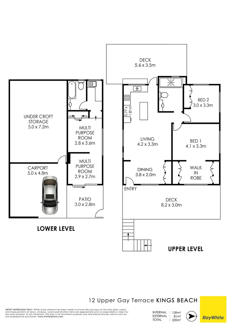 Floorplan of Homely house listing, 12 Upper Gay Terrace, Kings Beach QLD 4551