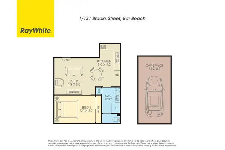 Floorplan of Homely unit listing, 1/131 Brooks Street, Bar Beach NSW 2300