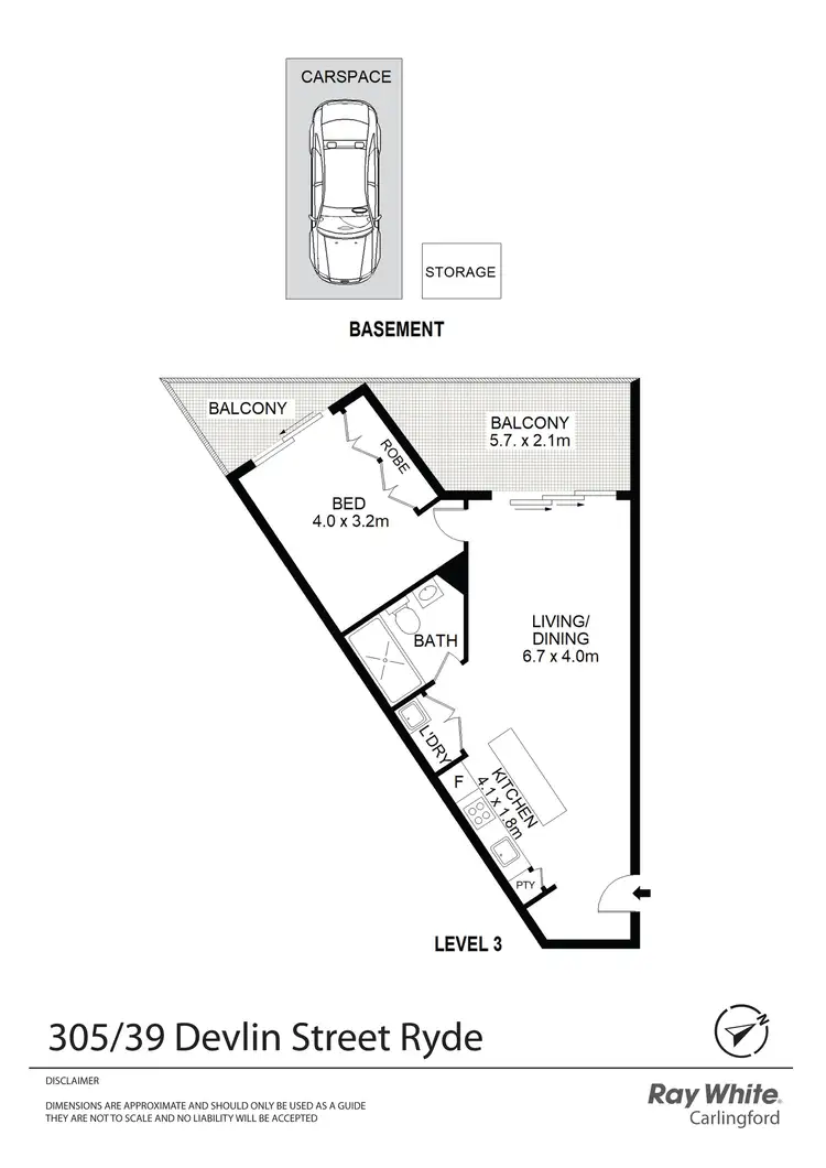Floorplan of Homely apartment listing, 305/39 Devlin Street, Ryde NSW 2112
