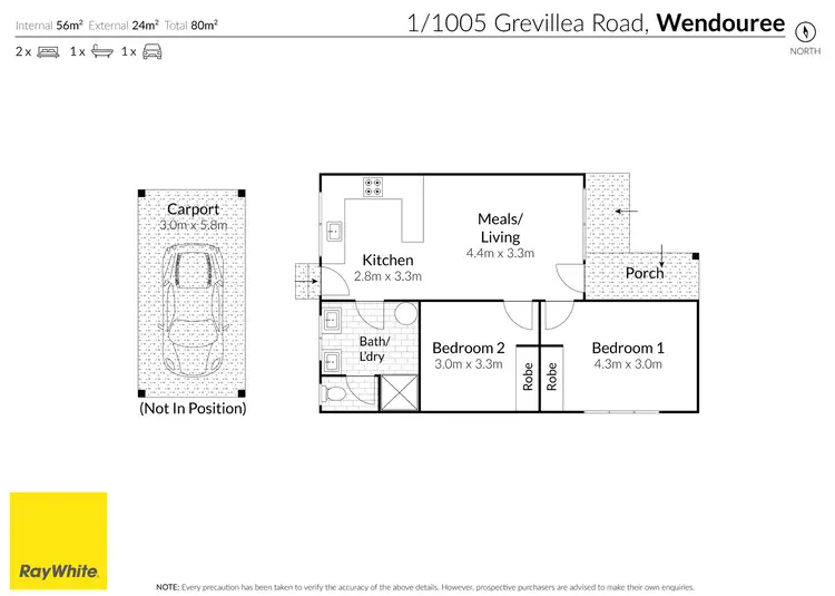 Floorplan of Homely unit listing, 1/1005 Grevillea Road, Wendouree VIC 3355