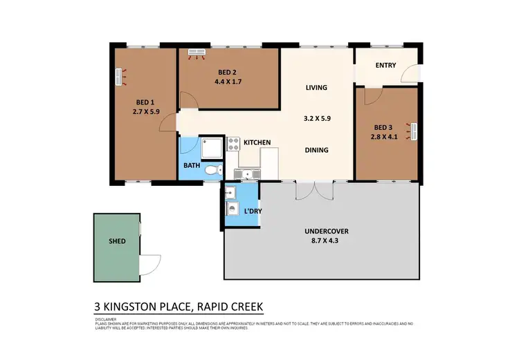 Floorplan of Homely house listing, 3 Kingston Place, Rapid Creek NT 810