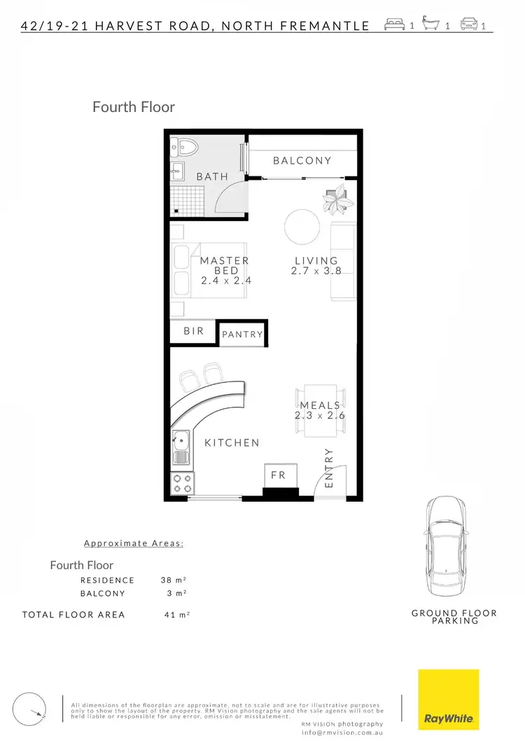 Floorplan of Homely studio listing, 42/19-21 Harvest Road, North Fremantle WA 6159