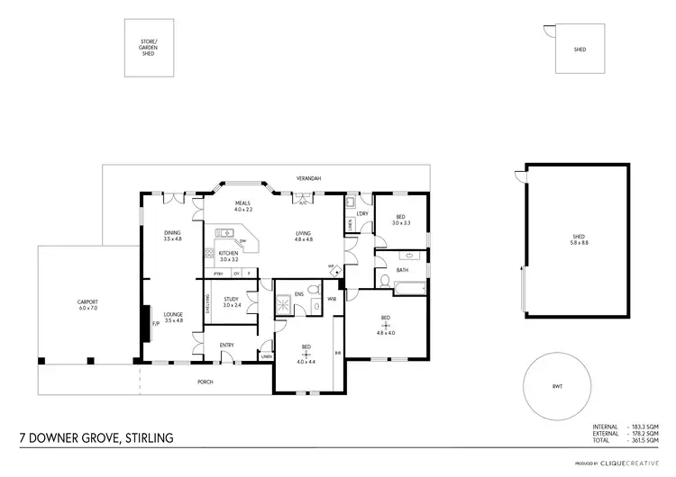 Floorplan of Homely house listing, 7 Downer Grove, Stirling SA 5152