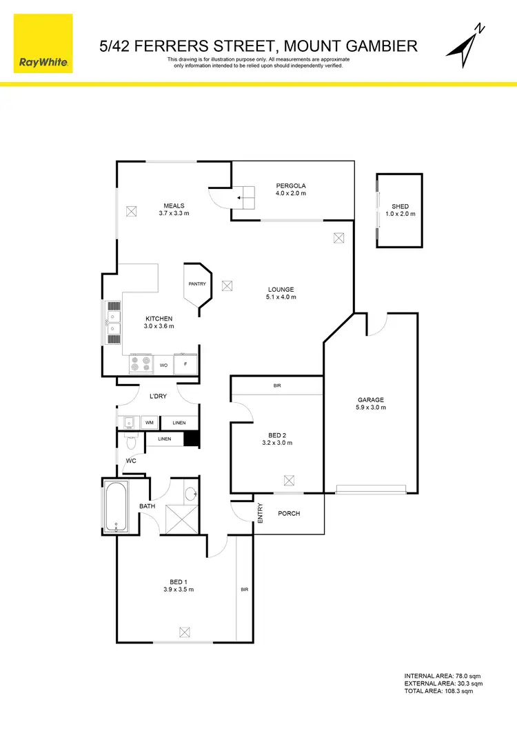 Floorplan of Homely unit listing, 5/42 Ferrers Street, Mount Gambier SA 5290