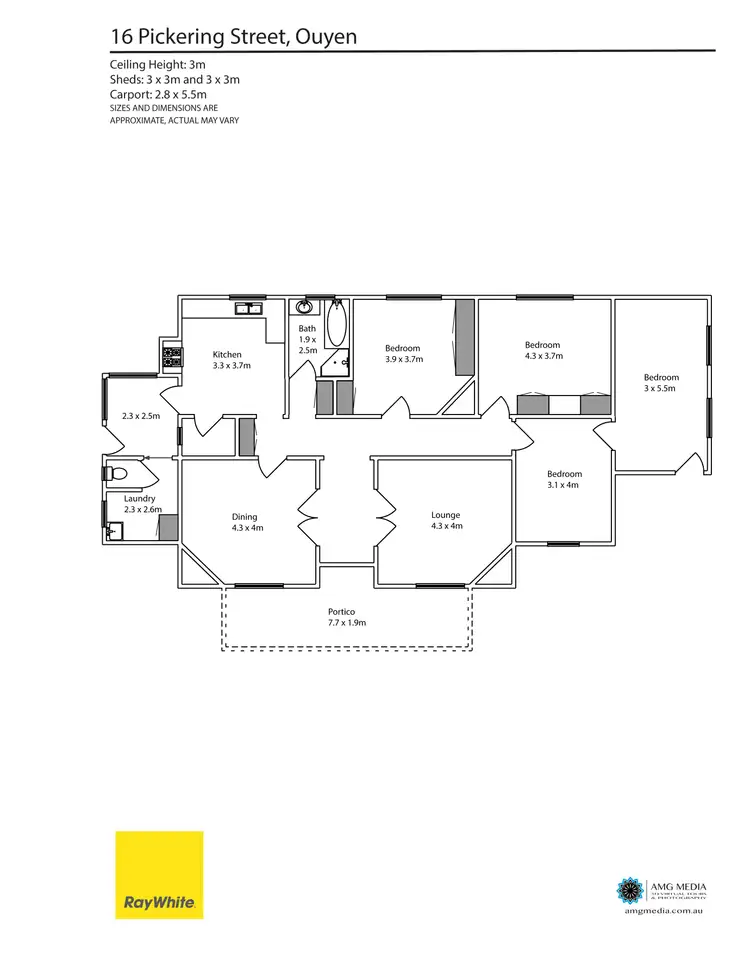 Floorplan of Homely house listing, 16 Pickering Street, Ouyen VIC 3490