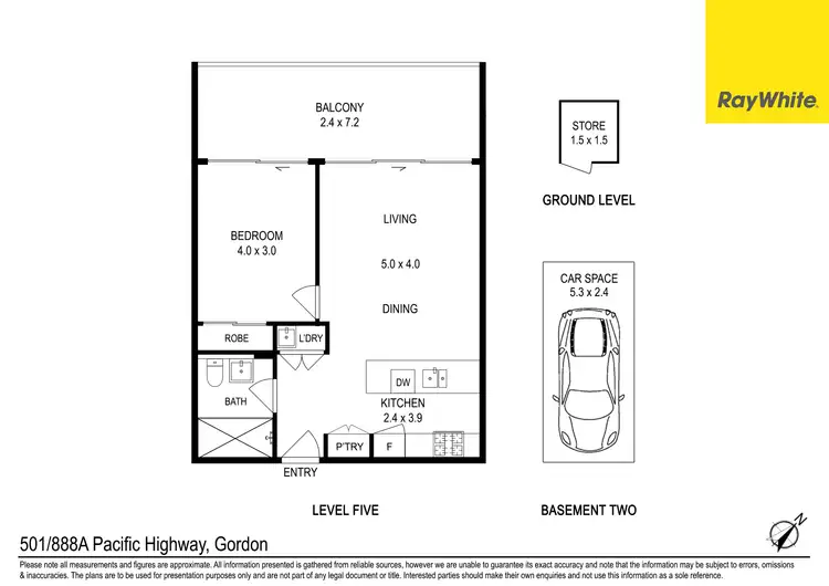 Floorplan of Homely unit listing, 501/888A Pacific Highway (Entry via Fitzsimons Lane), Gordon NSW 2072