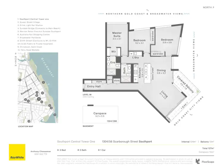 Floorplan of Homely apartment listing, 1304/56 Scarborough Street, Southport QLD 4215