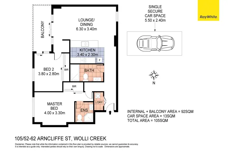 Floorplan of Homely apartment listing, 105/52-62 Arncliffe Street, Wolli Creek NSW 2205