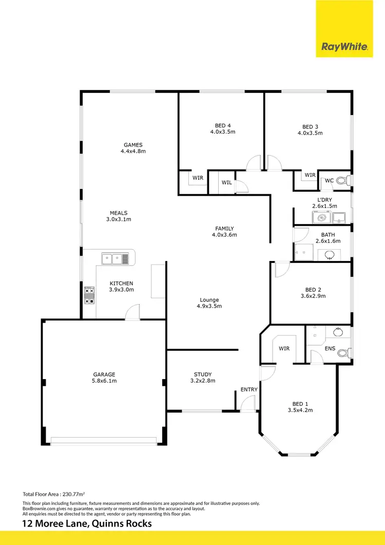 Floorplan of Homely house listing, 12 Moree Lane, Quinns Rocks WA 6030