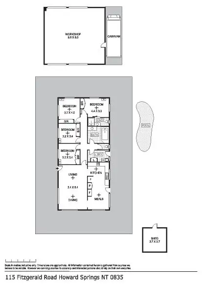 Floorplan of Homely house listing, 115 Fitzgerald Road, Howard Springs NT 835