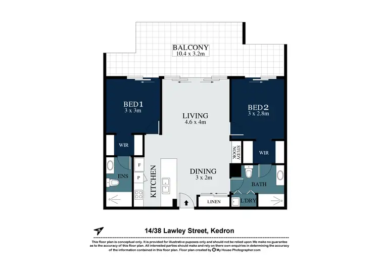 Floorplan of Homely apartment listing, 14/38 Lawley Street, Kedron QLD 4031