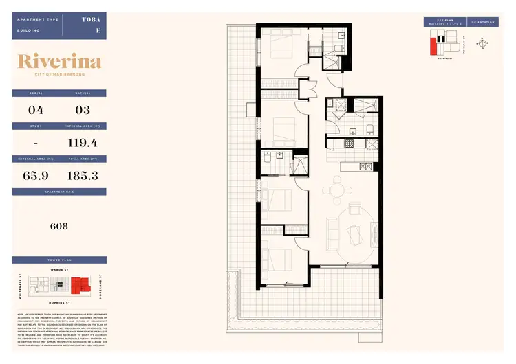 Floorplan of Homely apartment listing, 608E/6 Tannery Walk, Footscray VIC 3011