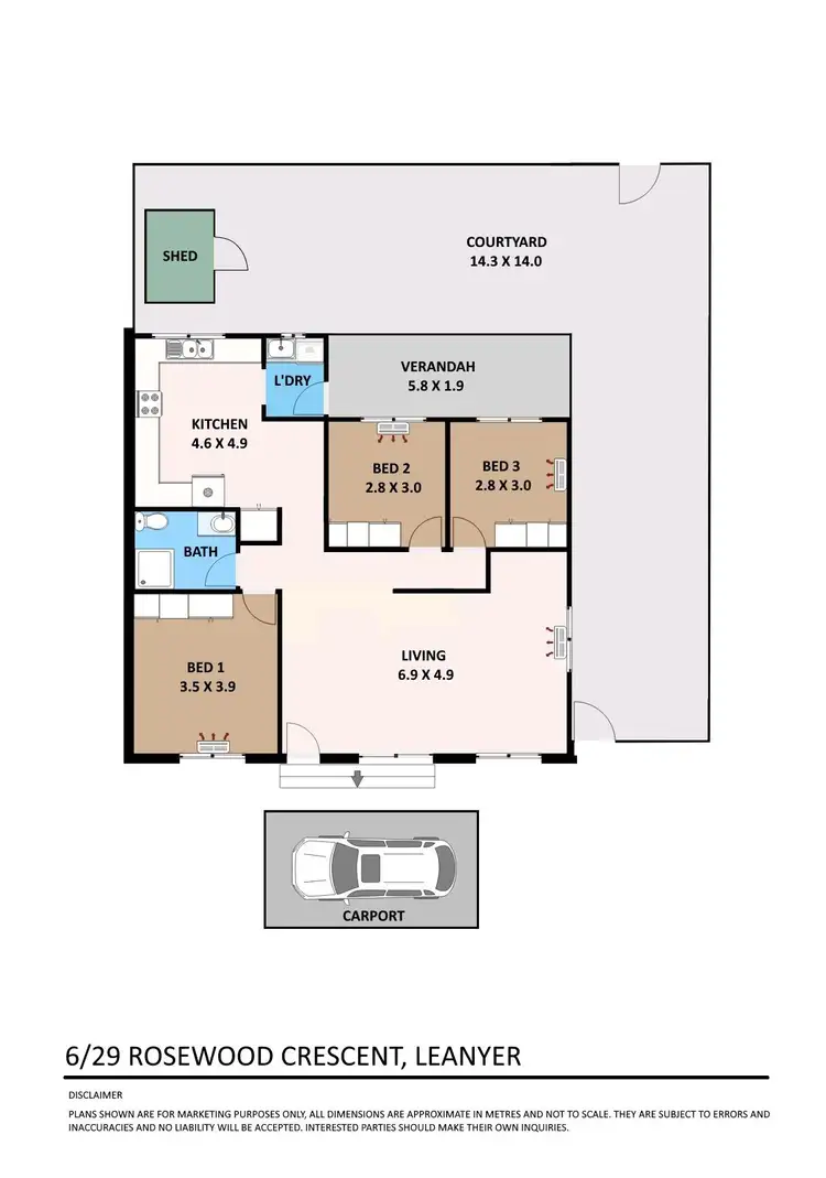 Floorplan of Homely unit listing, 6/29 Rosewood Crescent, Leanyer NT 812