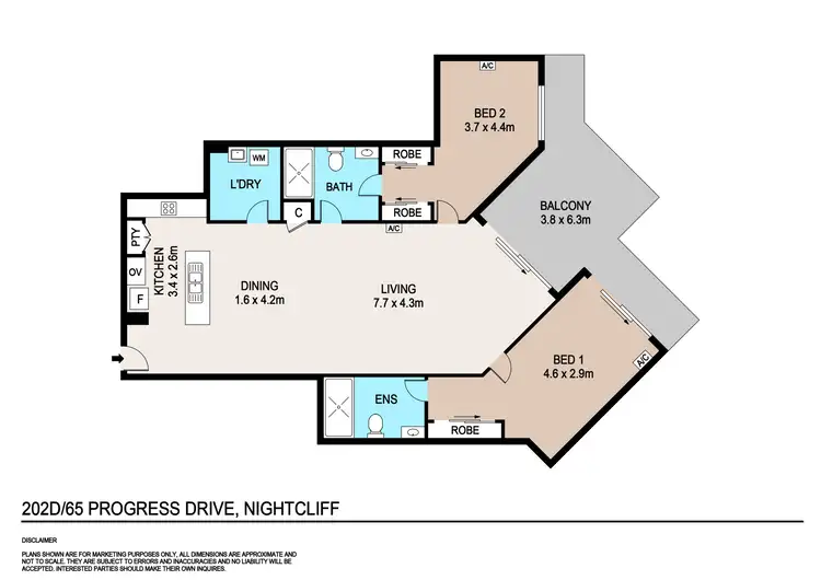 Floorplan of Homely apartment listing, 202D/65 Progress Drive, Nightcliff NT 810