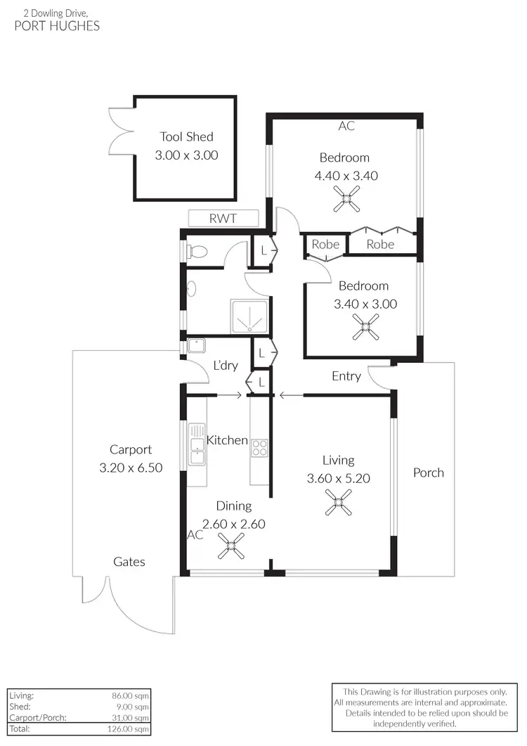 Floorplan of Homely house listing, 2 Dowling Drive, Port Hughes SA 5558