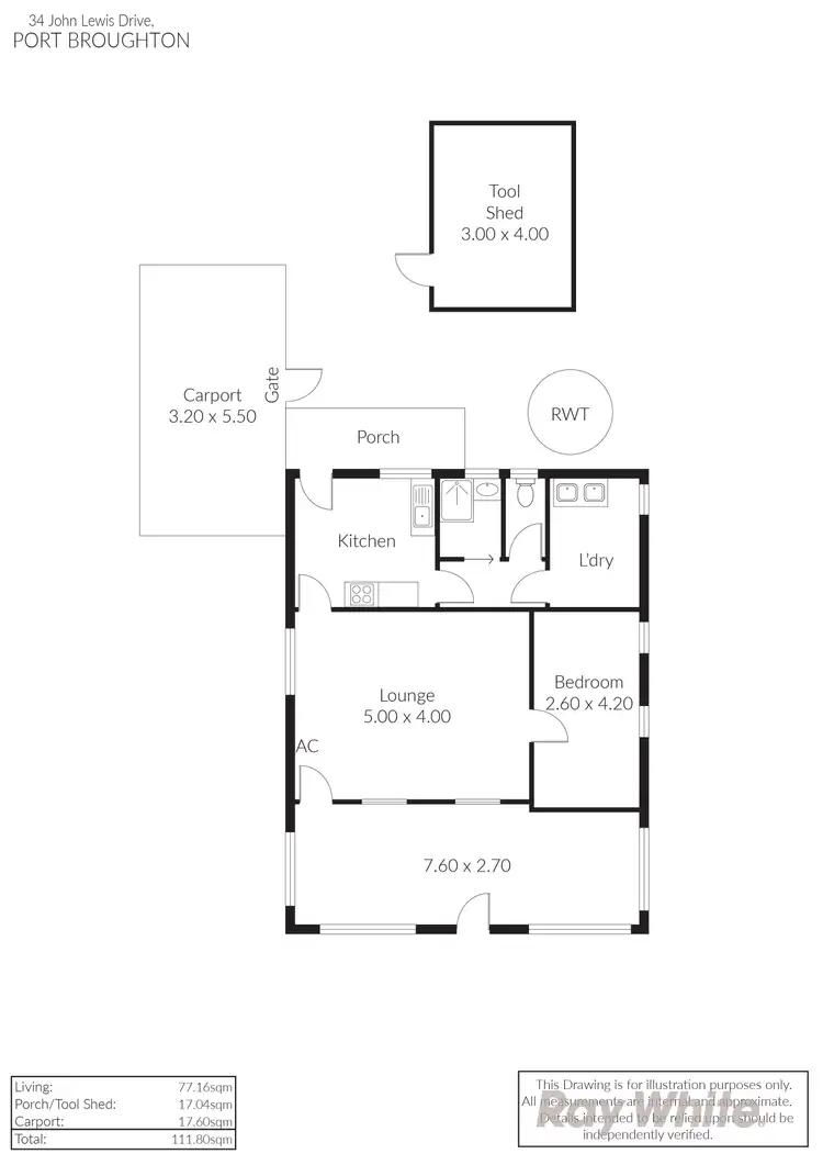 Floorplan of Homely house listing, 34 John Lewis Drive, Port Broughton SA 5522