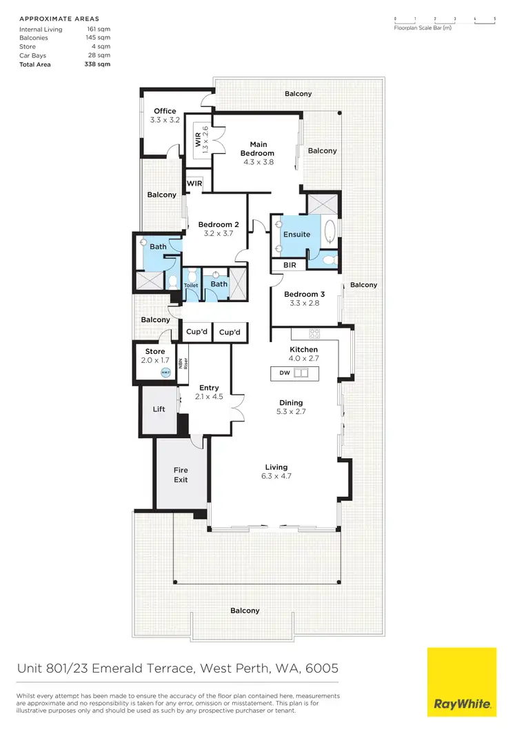 Floorplan of Homely apartment listing, 801/23 Emerald Terrace, West Perth WA 6005