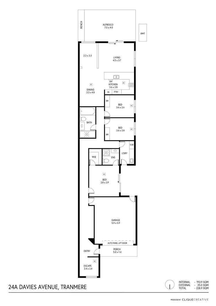Floorplan of Homely house listing, 24A Davies Avenue, Tranmere SA 5073