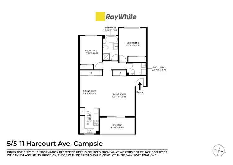 Floorplan of Homely unit listing, 5/5-11 Harcourt Avenue, Campsie NSW 2194