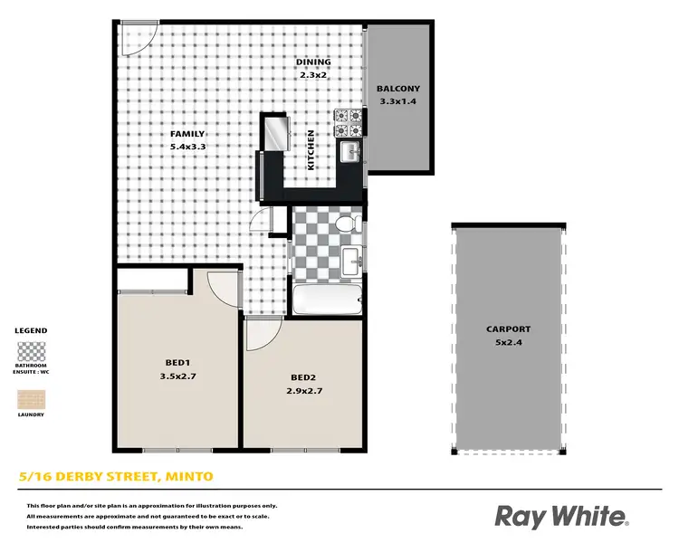 Floorplan of Homely unit listing, 5/16 Derby Street, Minto NSW 2566