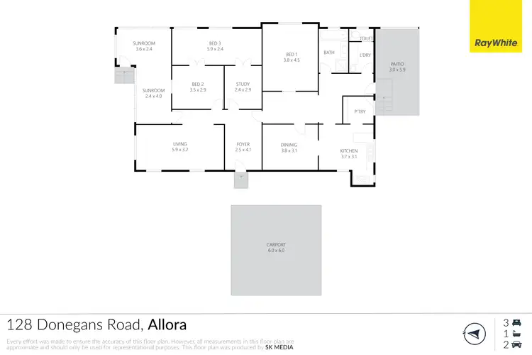 Floorplan of Homely rural property listing, 128 Donegans Road, Allora QLD 4362