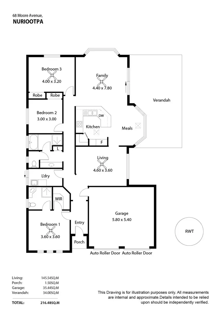 Floorplan of Homely house listing, 68 Moore Avenue, Nuriootpa SA 5355